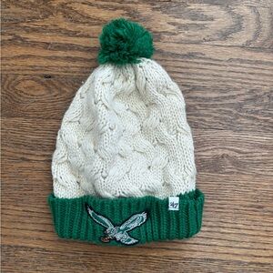 47 Brand Green and Cream Eagles Beanie